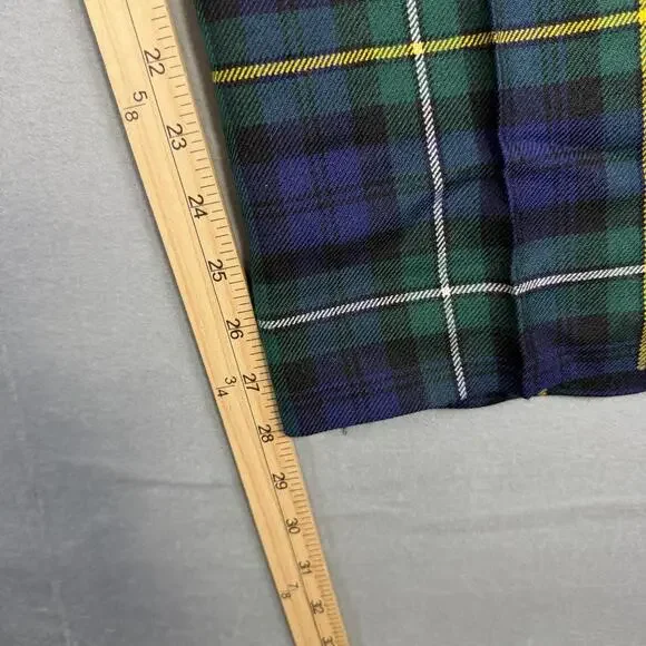 Vintage The Scotch House Pants Mens 35x28* Blue Green Tartan Plaid Wool Scottish - Picture 7 of 9